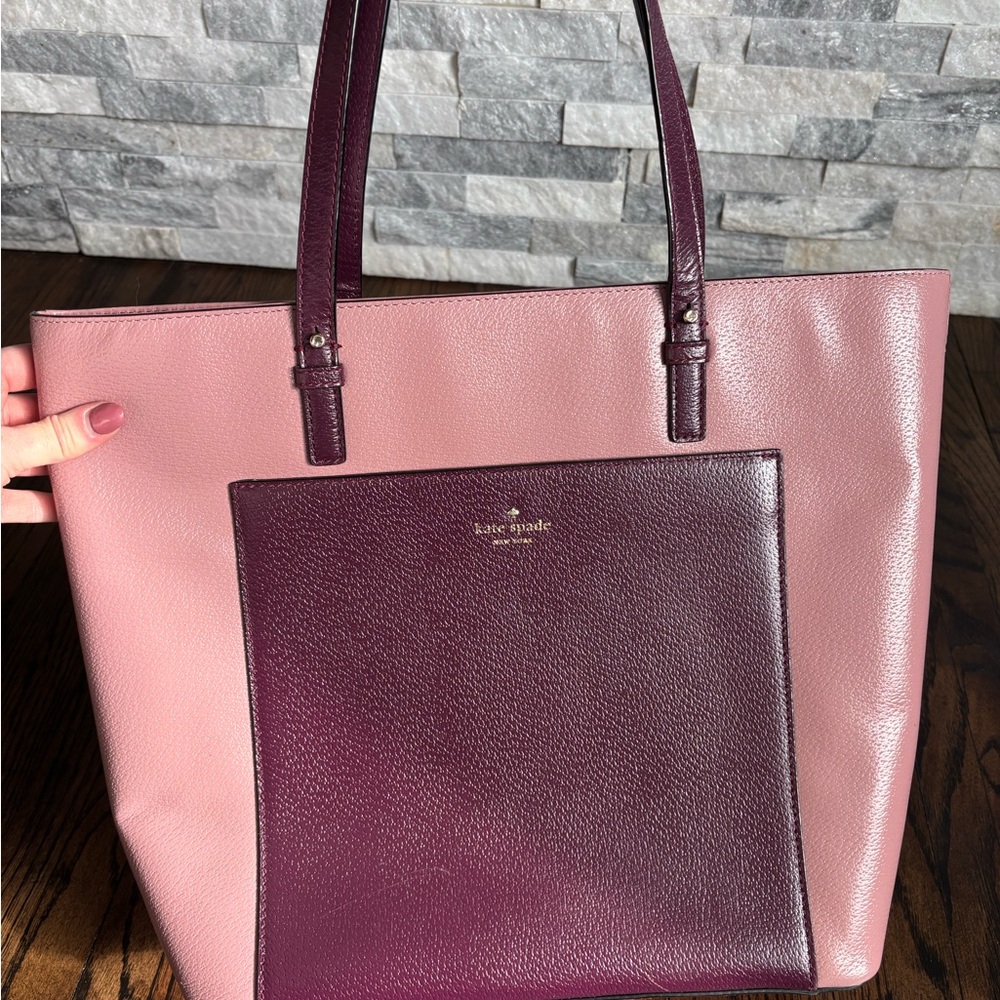 Kate Spade Two-Tone Purple and Pink Tote - Picture 2 of 5